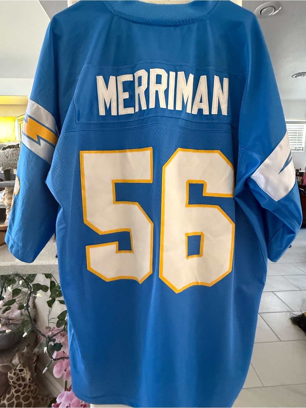 Reebok Men's NFL : #56 Merriman (2XL) Light Blue Football Jersey - Pre Owned